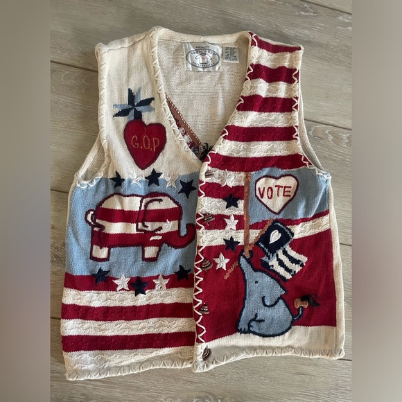 Vintage GOP sweater vest by Eagle Republican rally, inauguration day. Go trump. - Picture 1 of 6